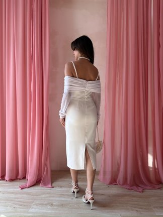 DELPHİA Midi Elbise 2974 - Beyaz - 6