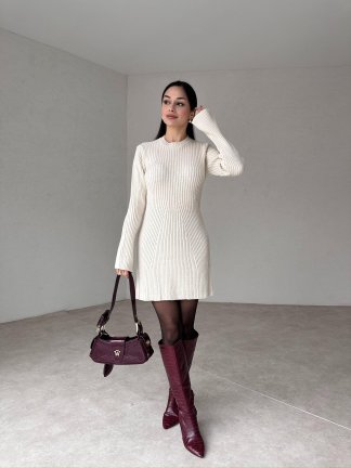 DEPELSHA Mini Elbise 5445 - Krem - 2