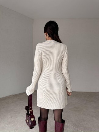 DEPELSHA Mini Elbise 5445 - Krem - 3