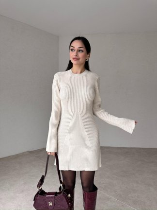 DEPELSHA Mini Elbise 5445 - Krem 