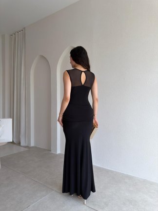 DERCOS Maxi Elbise 5509 - Siyah - 3