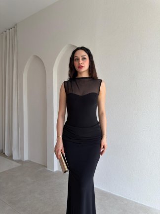 DERCOS Maxi Elbise 5509 - Siyah - 2