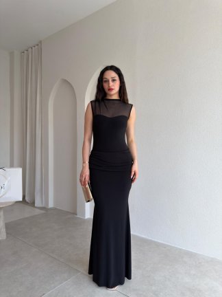 DERCOS Maxi Elbise 5509 - Siyah - 1