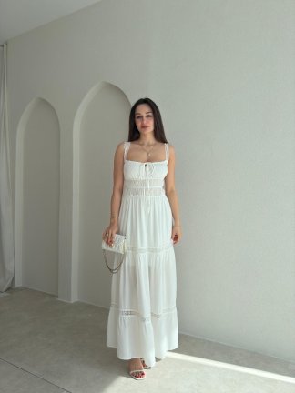 DEREK Maxi Elbise 3423 - Beyaz 