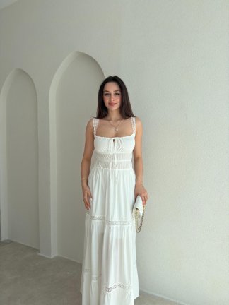 DEREK Maxi Elbise 3423 - Beyaz - 2