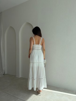 DEREK Maxi Elbise 3423 - Beyaz - 3