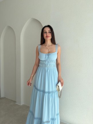 DEREK Maxi Elbise 3423 - Bebe Mavisi - 2