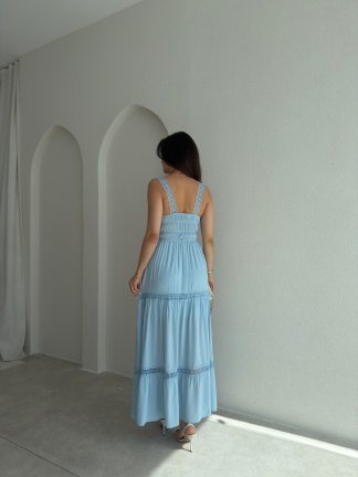 DEREK Maxi Elbise 3423 - Bebe Mavisi - 3