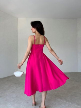 DERRİCK Midi Elbise 2995 - Fuşya - 3