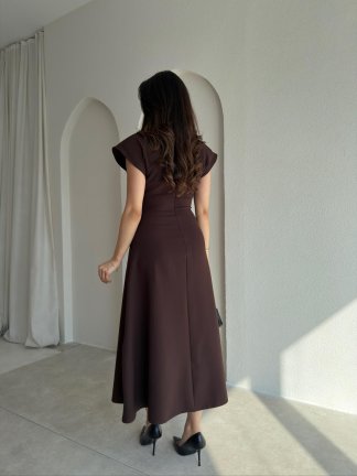 DESİRE Midi Elbise 9062 - Acı Kahve - 3