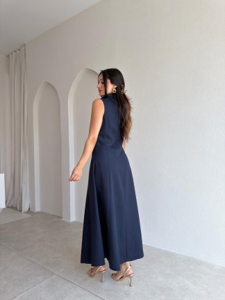 DEVİT Maxi Elbise 7715 - Lacivert - 3