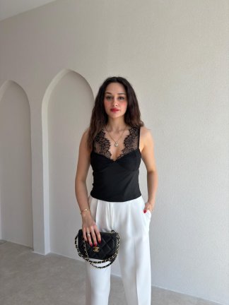 DEXTER Dantel Detaylı Bluz 5479 - Siyah - 1