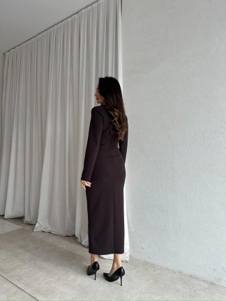DİANA Midi Elbise 8787 - Acı Kahve - 4