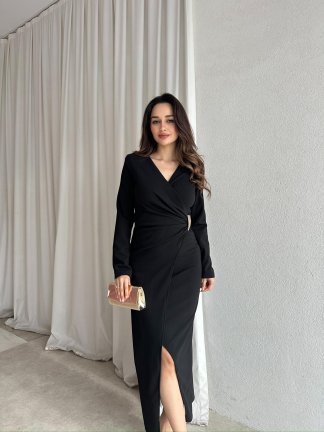 DİANA Midi Elbise 8787 - Siyah - 1
