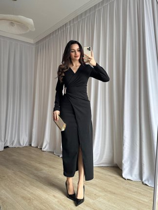 DİANA Midi Elbise 8787 - Siyah - 2