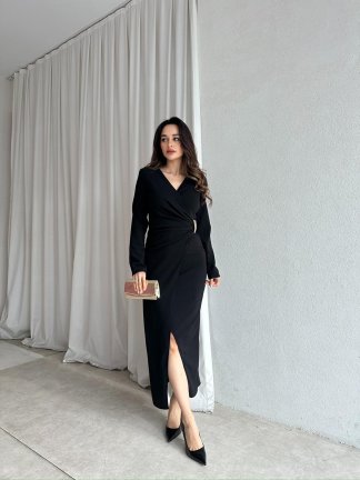 DİANA Midi Elbise 8787 - Siyah - 4