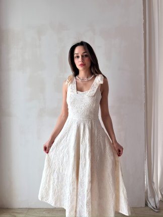 DİCKSON Midi Elbise 3373 - Krem 