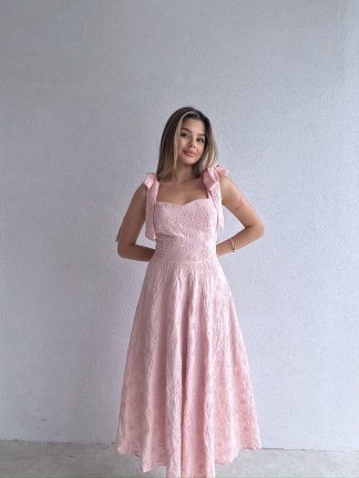 DİCKSON Midi Elbise 3373 - Pudra 