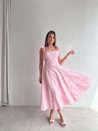 DİCKSON Midi Elbise 3373 - Pudra - 2