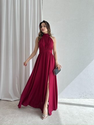 DİDEROT Maxi Elbise 9045 - Bordo 