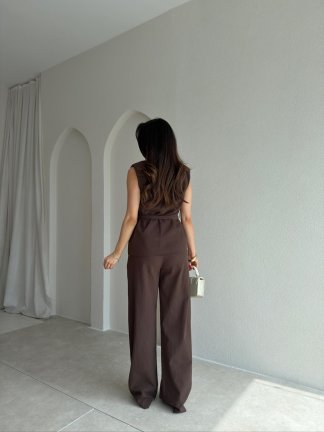 DİVİNE Keten Takım 9037 - Acı Kahve - 3