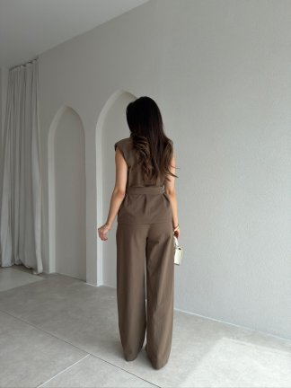 DİVİNE Keten Takım 9037 - Haki - 3