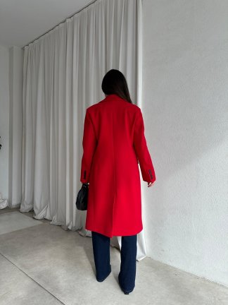 DOLCE Kaşe Kaban 8749 - Kırmızı - 4