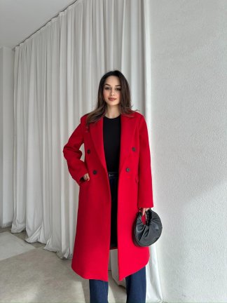 DOLCE Kaşe Kaban 8749 - Kırmızı - 6