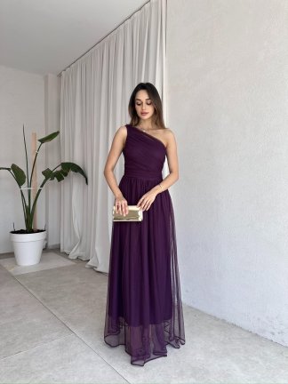 DOLCEZZA Maxi Elbise 8775 - Mor - 2