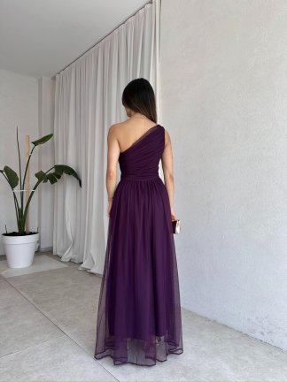 DOLCEZZA Maxi Elbise 8775 - Mor - 3