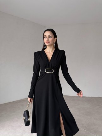 DOLORES Midi Elbise 8012 - Siyah 