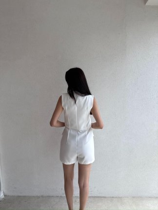 DOMBOY Şortlu Mini Elbise 5201 - Beyaz - 3