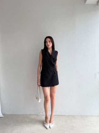 DOMBOY Şortlu Mini Elbise 5201 - Siyah - 2