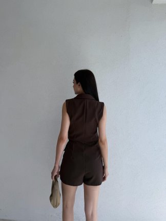 DOMBOY Şortlu Mini Elbise 5201 - Acı Kahve - 4