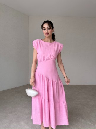 DORA Midi Elbise 4173 - Pembe 