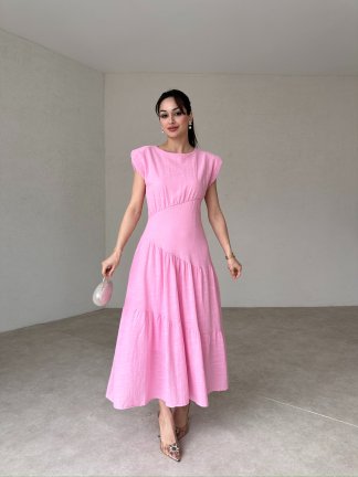 DORA Midi Elbise 4173 - Pembe - 2