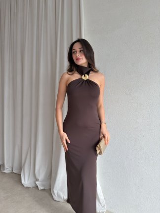 DORY Elbise 8852 - Acı Kahve 