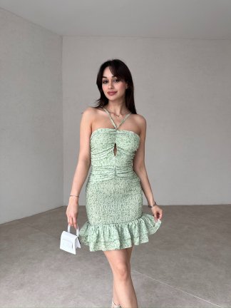 DOUGLAS Mini Elbise 3456 - Yeşil - 1