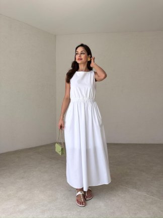 DRACO Maxi Elbise 2166 - Beyaz - 2