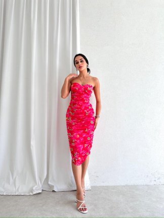Drapeli Midi HOLİNESS Elbise 4924 - 2