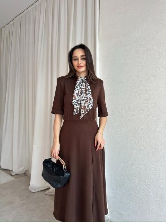 DRAX Elbise 8715 - Acı Kahve - 2