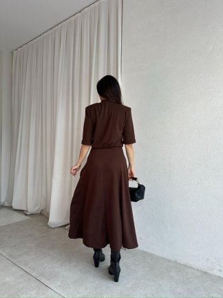 DRAX Elbise 8715 - Acı Kahve - 3