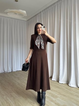 DRAX Elbise 8715 - Acı Kahve - 4