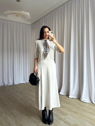 DRAX Elbise 8715 - Beyaz 