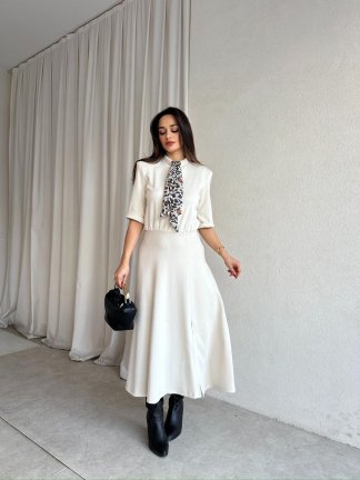 DRAX Elbise 8715 - Beyaz - 2