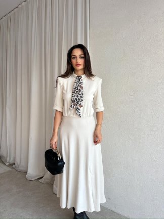 DRAX Elbise 8715 - Beyaz - 3