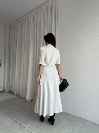 DRAX Elbise 8715 - Beyaz - 4