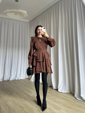 DREAM Elbise 5588 - Acı Kahve - 3