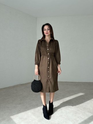 DREAM Midi Elbise 7821 - Haki - 2