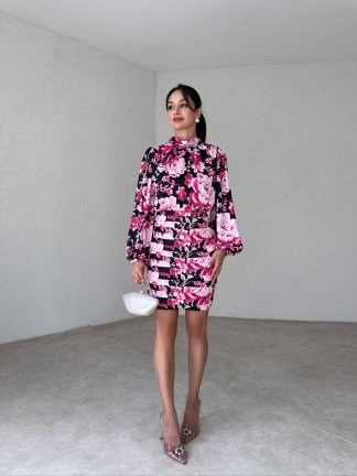 DUEM Mini Elbise 6879 - Fuşya - 2